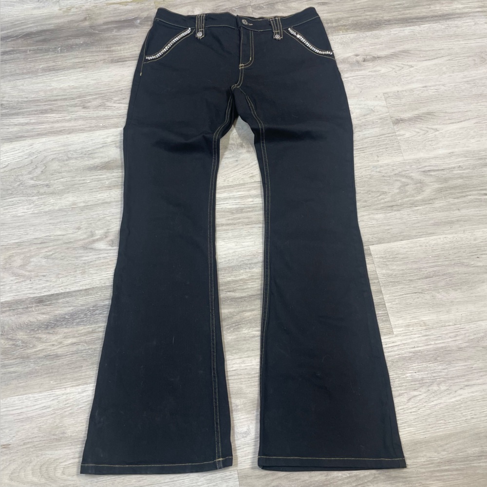 Allen B. by Allen Schwartz flared Rhinestone jeans sz 29